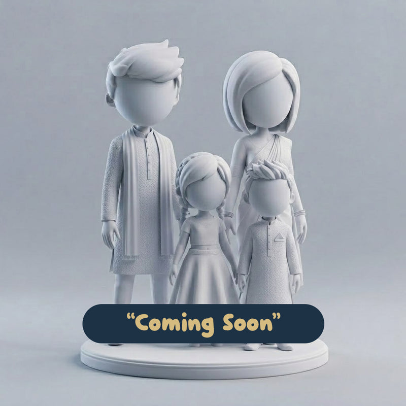 Family Custom Figurine (2 Adults + 2 Children)