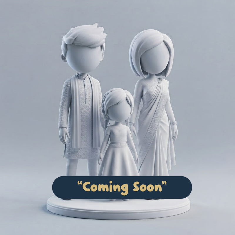 Family Custom Figurine (2 Adults + 1 Child)